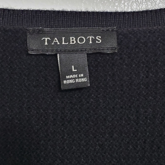 Talbots large knit long line open cardigan sweater black long sleeve whimsygoth - Picture 5 of 12